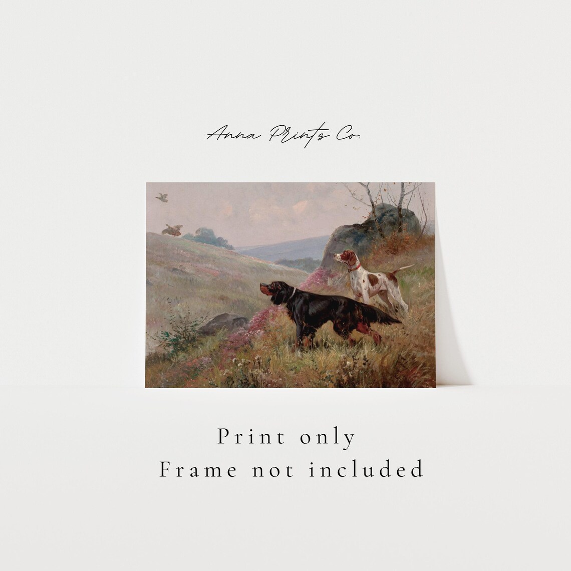 Vintage Landscape With Dogs, Victorian Art Print - Image 3