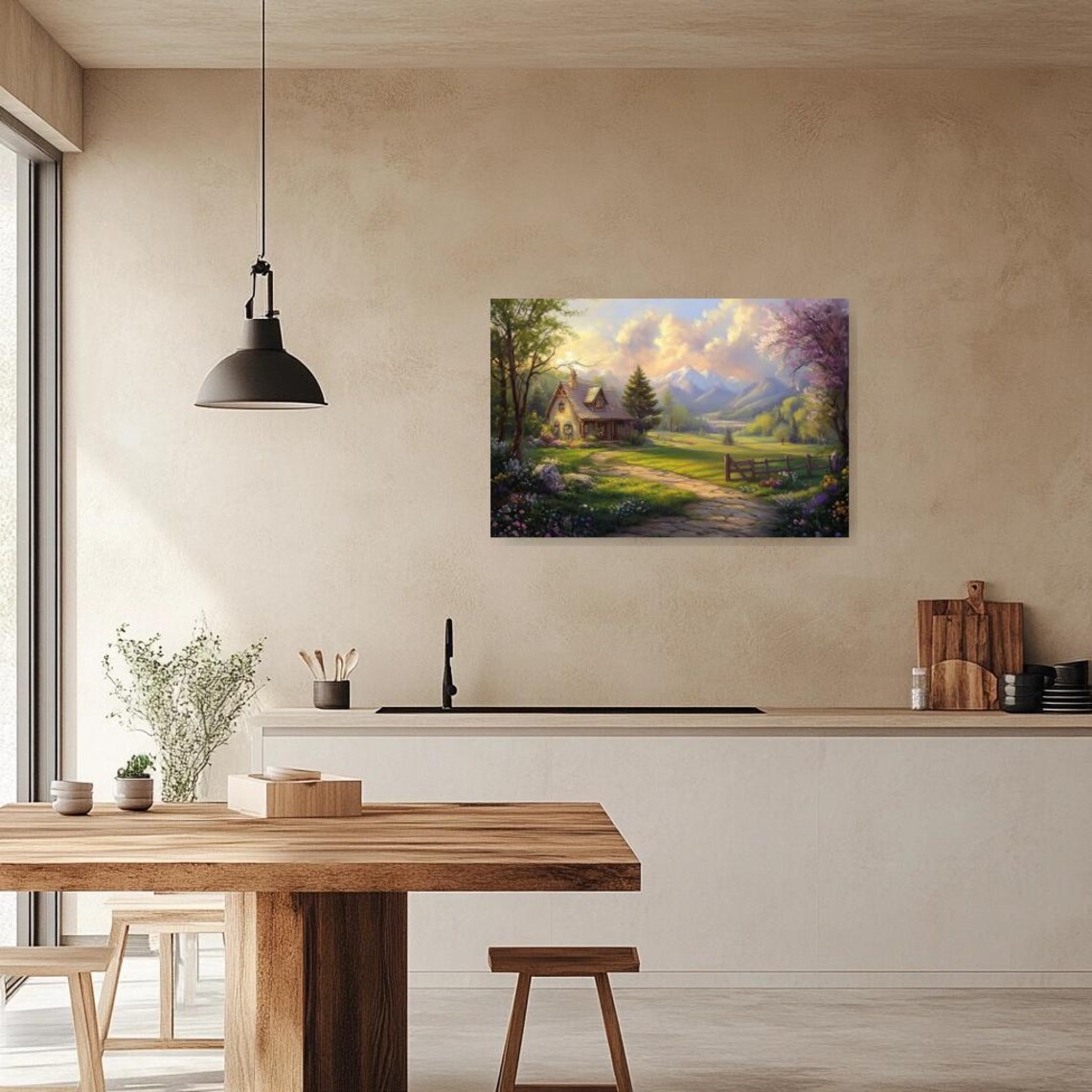 Charming Country Cottage In A Flower Meadow With Mountain Views Poster - Image 4