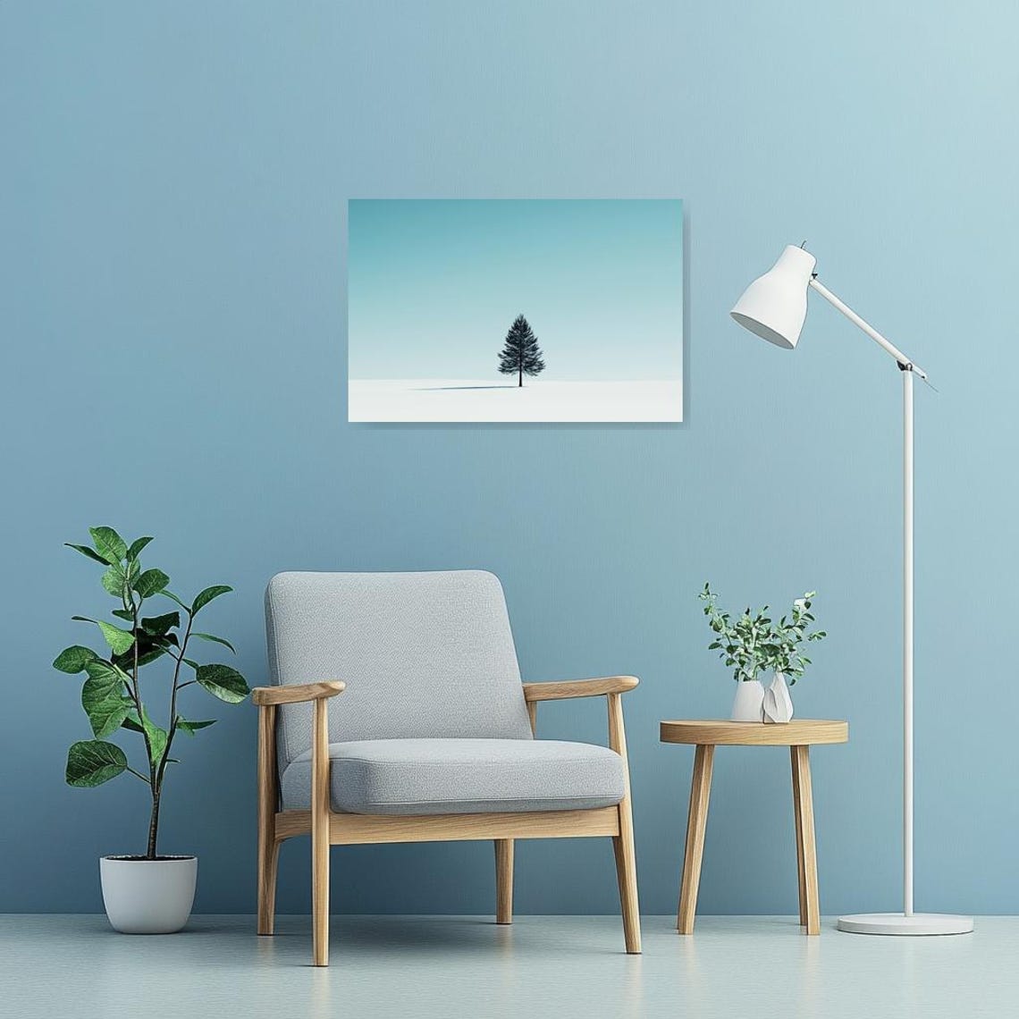 Minimalist Winter Tree Print In The Style Of Caspar David Friedrich Serene Wall Art For Home Decor - Image 3
