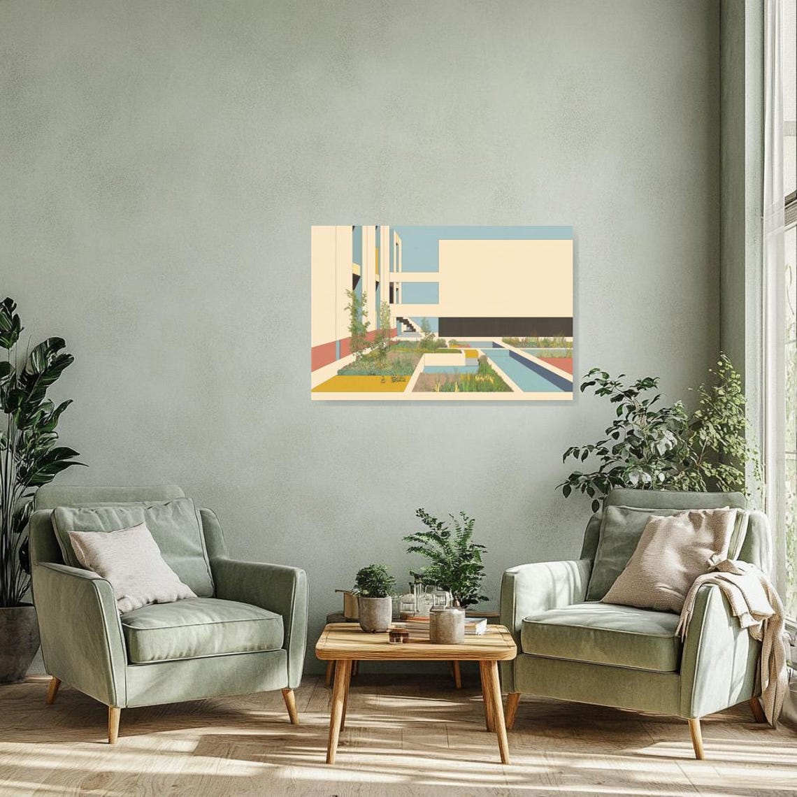 Modern Architectural Print Inspired By Le Corbusiers Colorful Geometric Design For Home Decor - Image 2