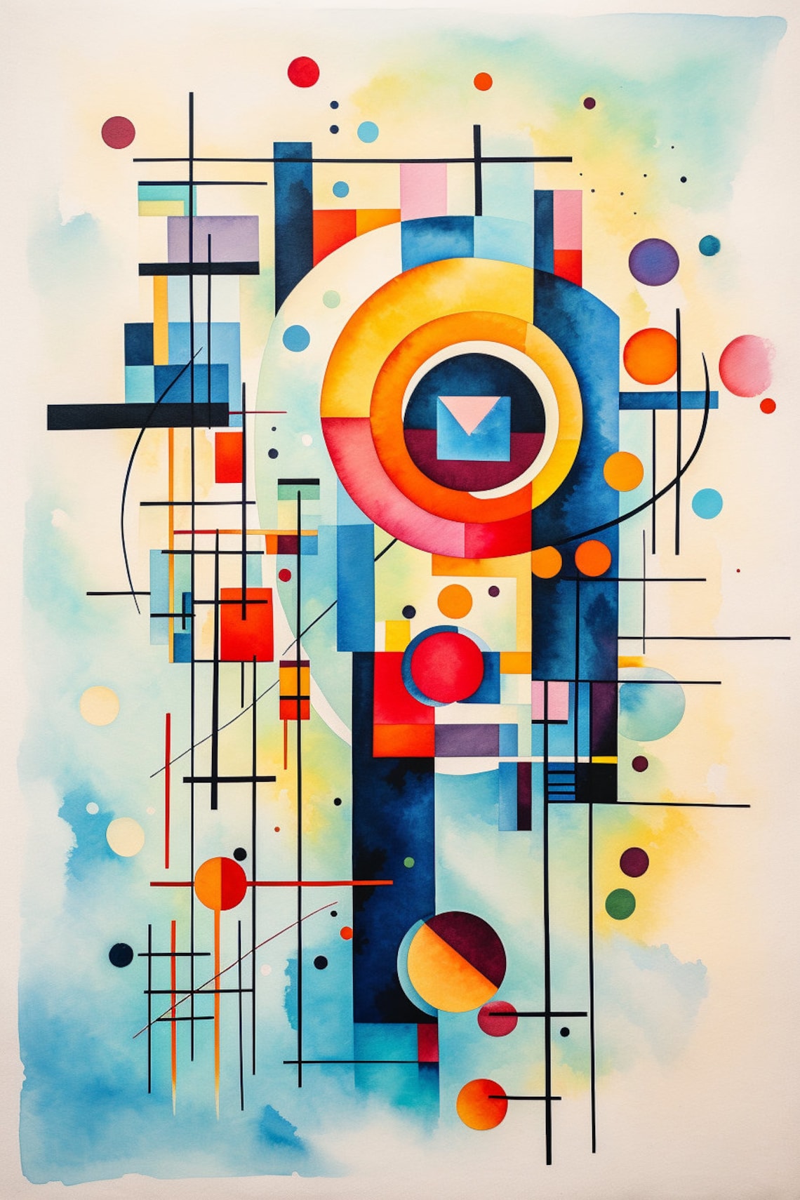 Vassily Kandinsky Style Abstract Circles Art Print