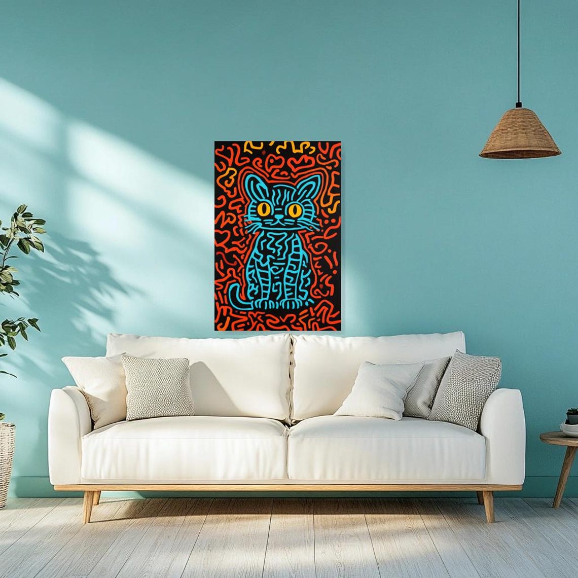 Custom Cat Artwork, Bold Pop Art Style - Image 2
