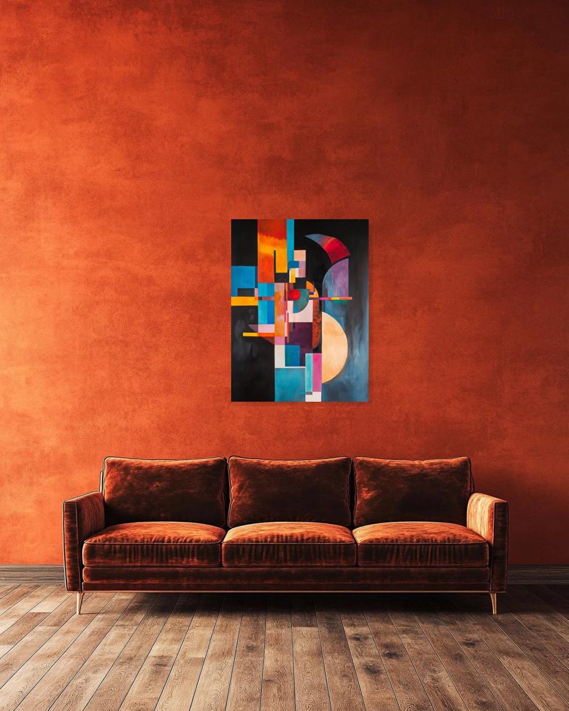 Vivid Bold Geometric Primary Colors Abstract Modern Art Poster - Image 3