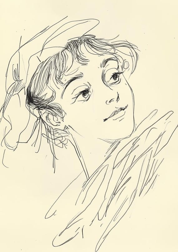 Elegant Custom Print Inspired By Pierre Auguste Renoir Vintage Portrait Art For Home Decor And Wall Art