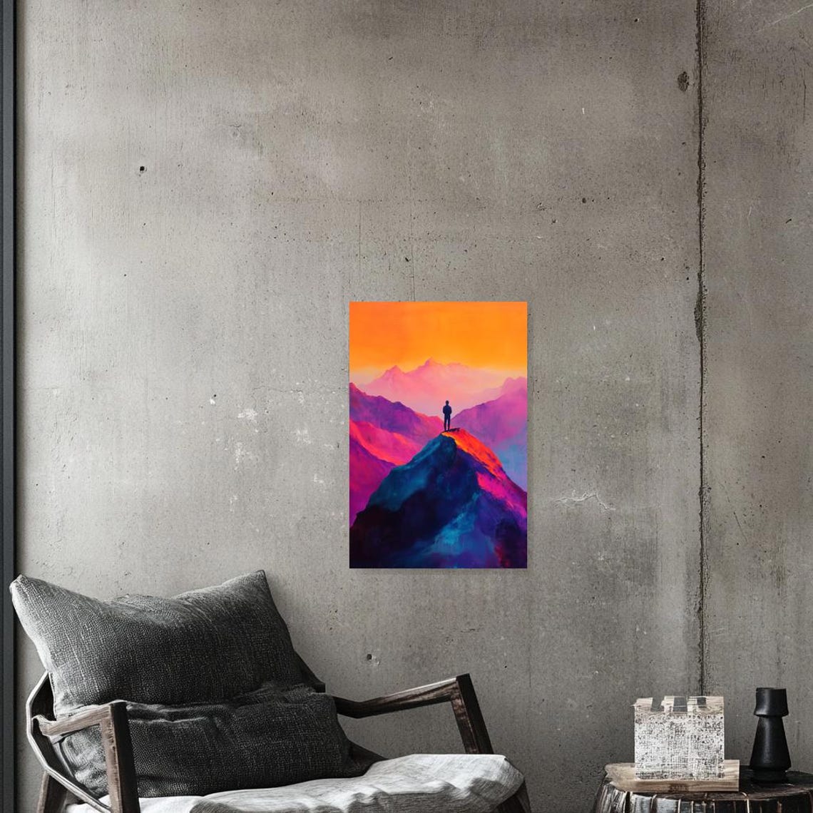 Mountain Adventure Print Inspired By Edvard Munch With Bold Colors And Dramatic Landscapes For Home Decor - Image 3