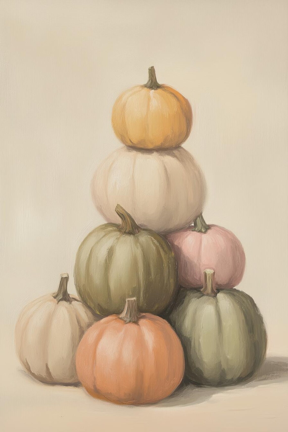 Harvest Pumpkin Stack, Still Life Masters Inspired