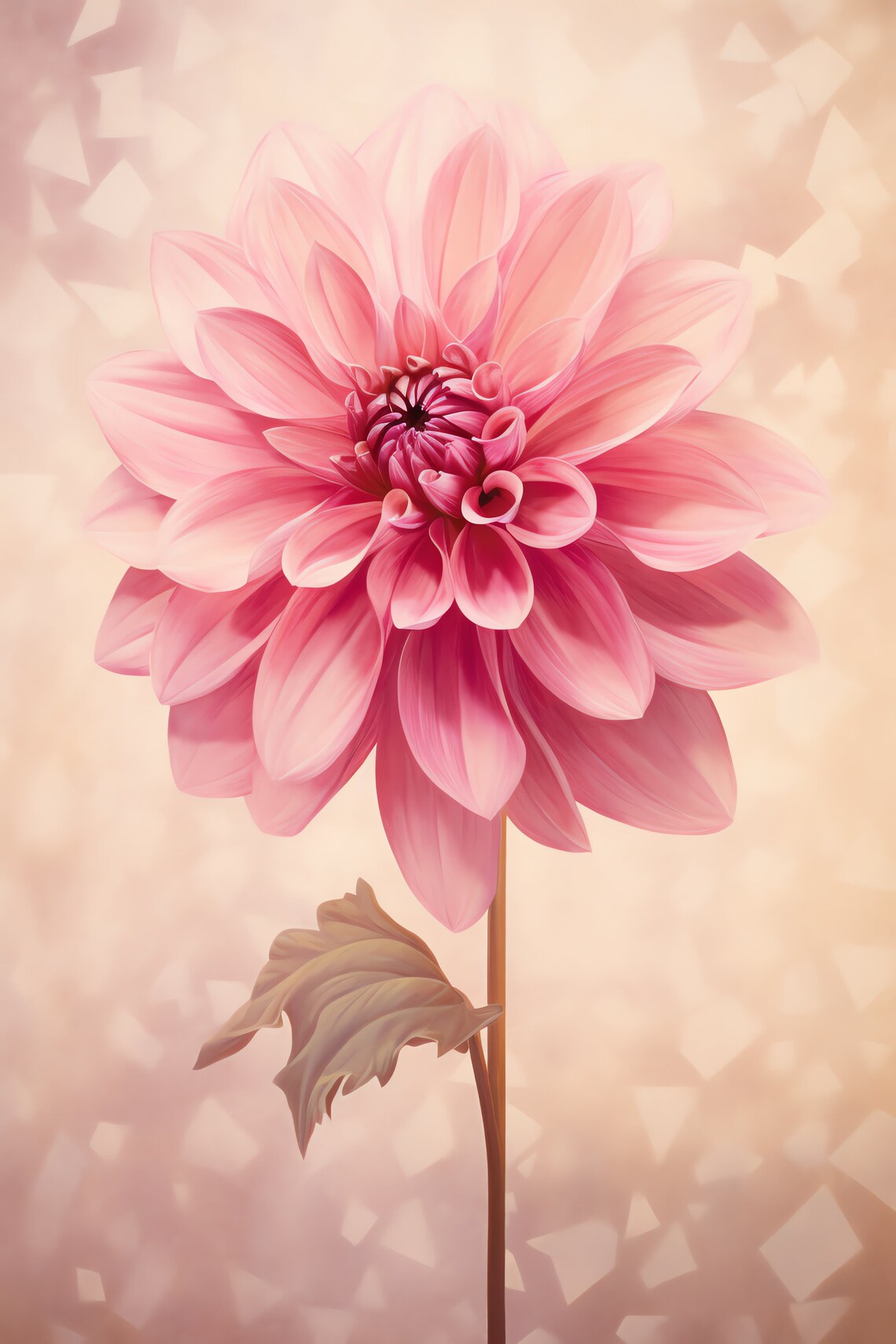 Pink Dahlia, Georgia Okeeffe Inspired Art Print