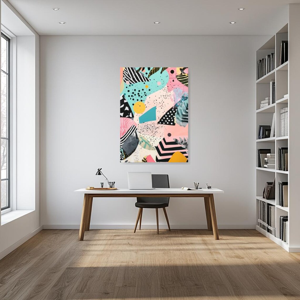 Playful Abstract Collage With Bold Shapes Dots And Bright Colors Poster - Image 5