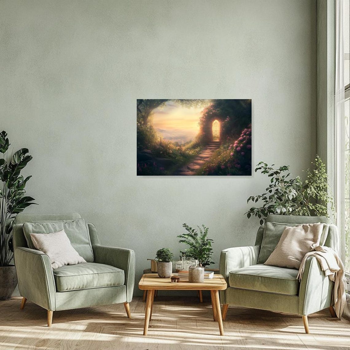 Fairy Tale Garden Pathway Glowing Archway Enchanted Magic Poster - Image 2