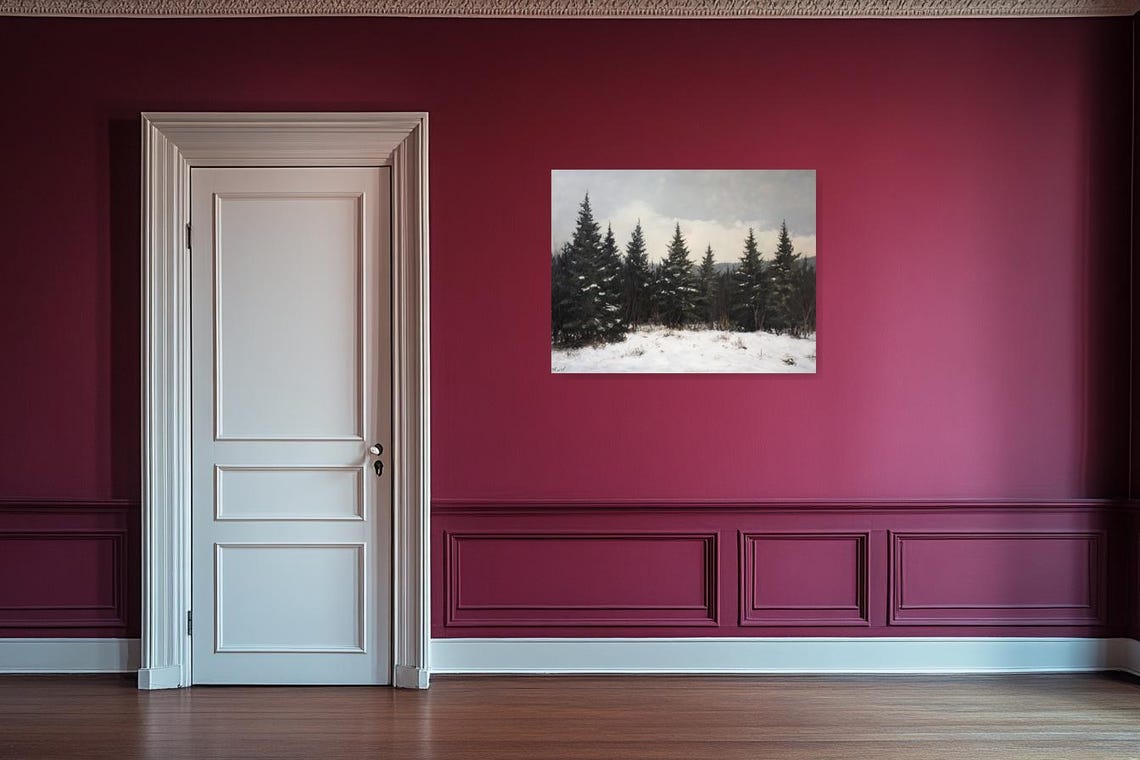 Winter Forest Landscape Print Inspired By Thomas Kinkade For Wall Art Home Decor Nature Lovers - Image 2