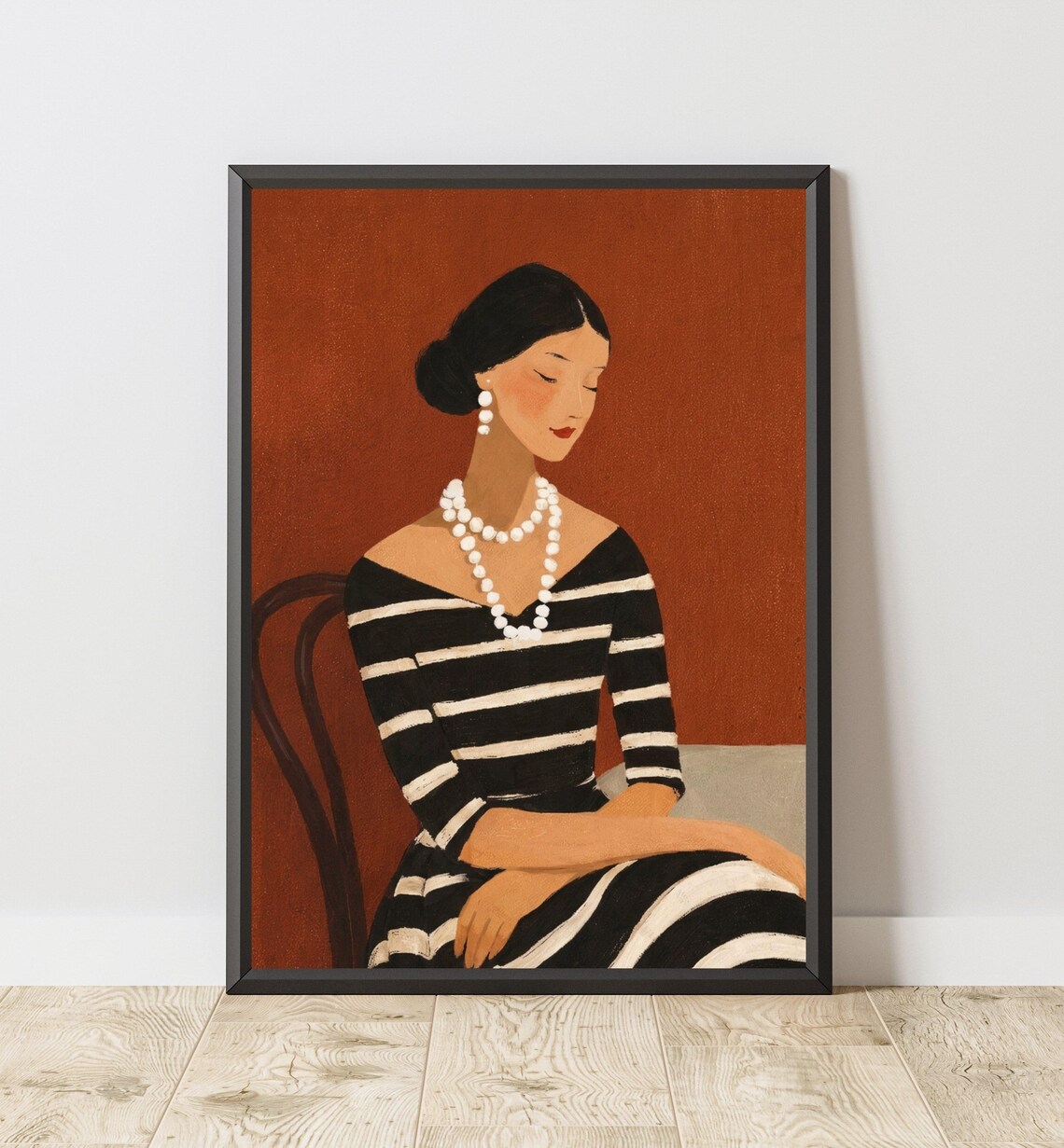 Vintage Fashion Elegant Woman Portrait Art Print