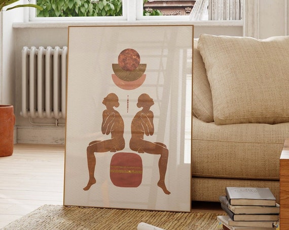 Abstract Goddess Printboho Wall Artesoteric Artboho Home Decor Mystical Print Art Celestial Witchy