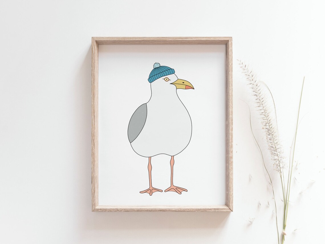 Seagull Print, Coastal Kitchen Decor Art Print - Image 3