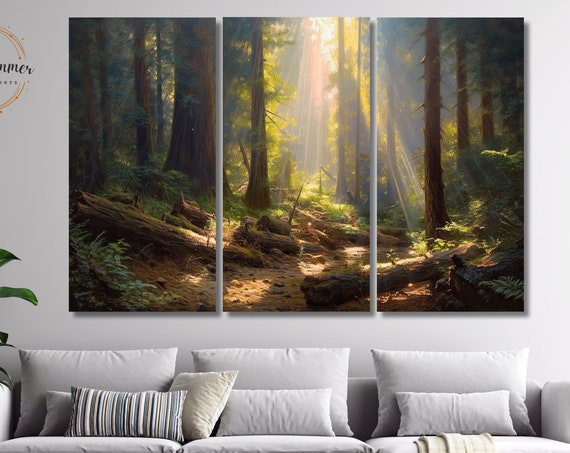 3 Panel Impressionist Print On Landscape Wall Art Rustic Home Decor Cottage Living Room Large Wall Art Impressionism Housewarming