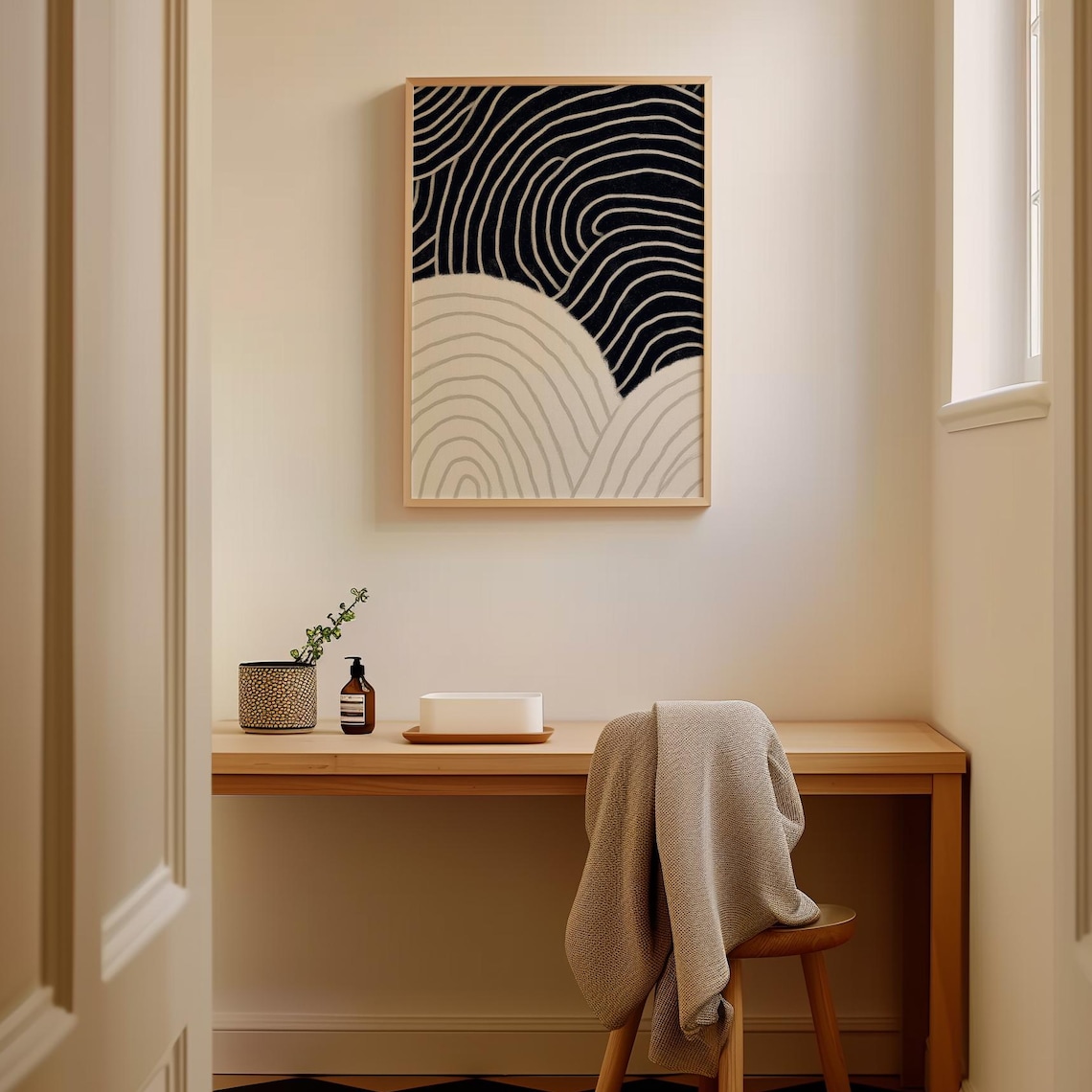 Minimalist Black And White Line Art