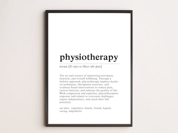 Physiotherapy Definition Dictionary Style Gift For Therapist Wall Art