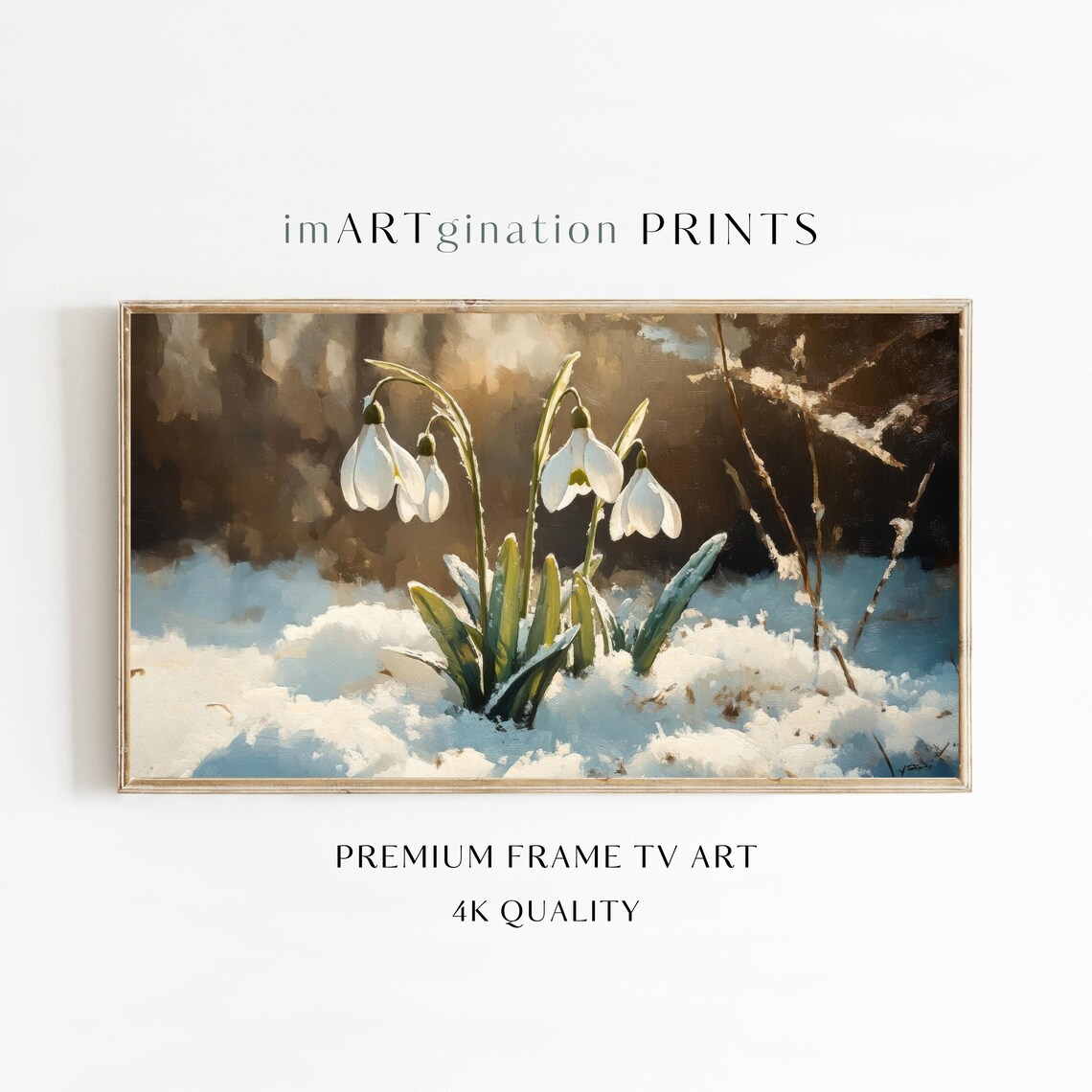 Snowdrop Spring Art Print, Spring Decor for Home