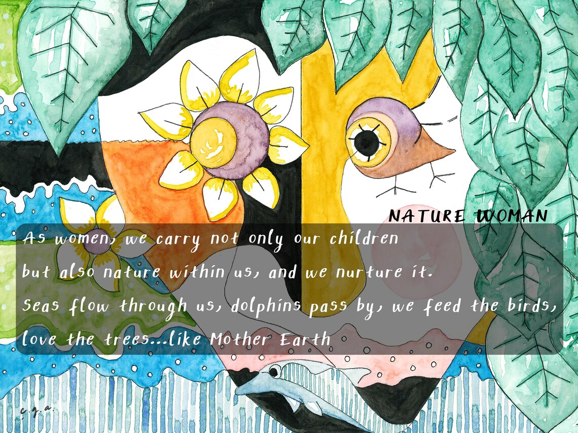 Nature Woman, Watercolor Illustration Art Print - Image 3