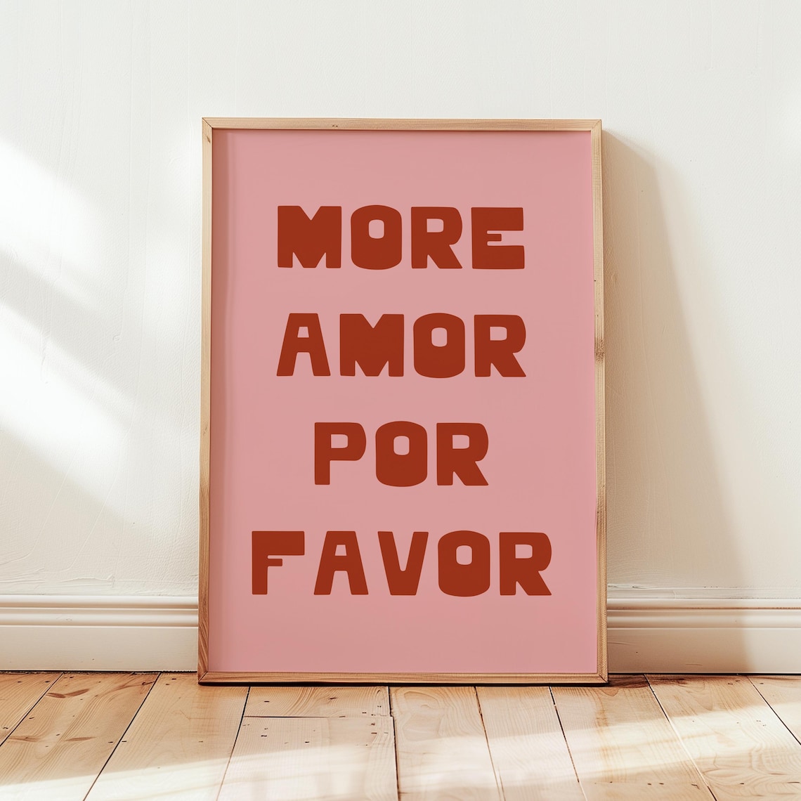 More Amor Por Favor Retro Bilingual Typography Art Print