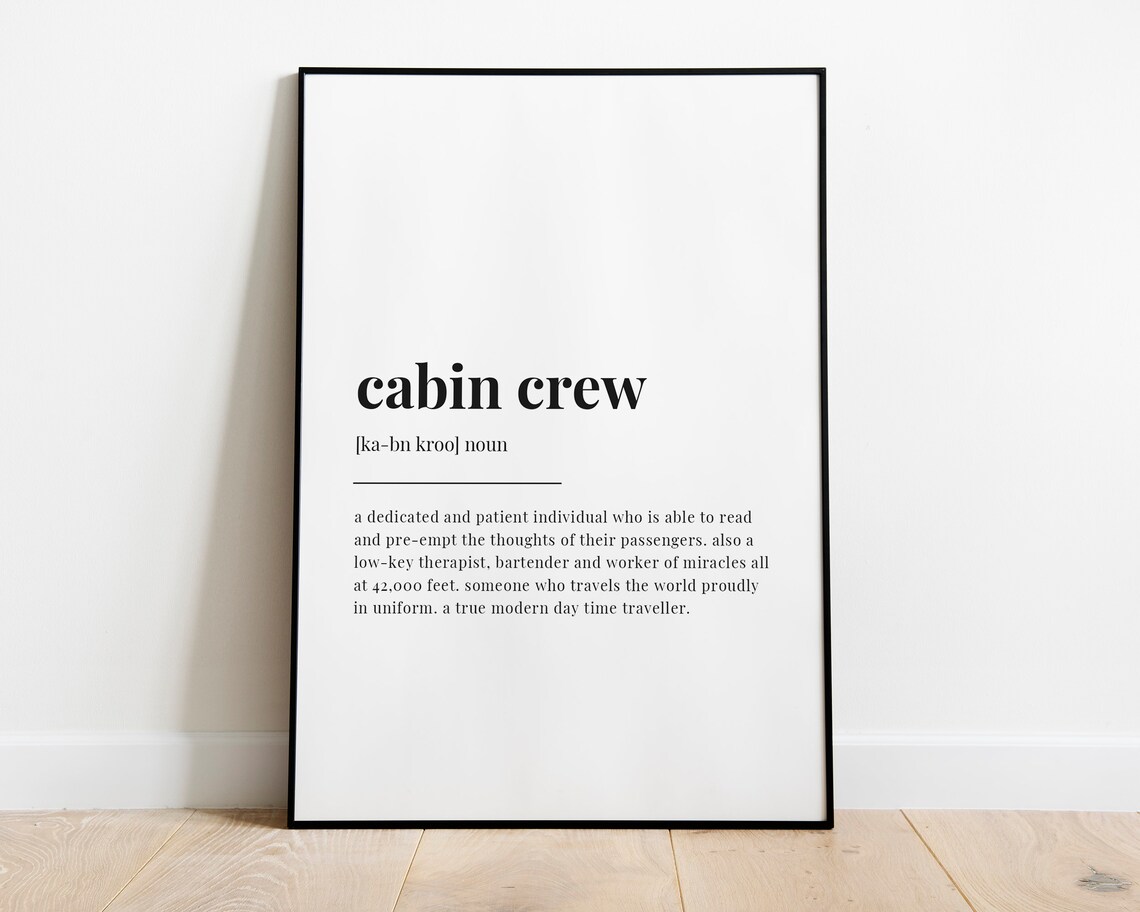 Cabin Crew Definition Print, Typography Art Print - Image 3