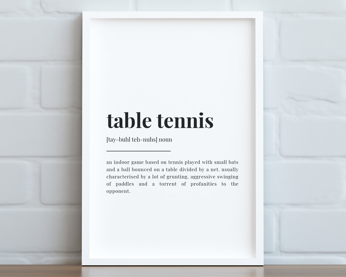 Table Tennis Definition Meaning Quote Print - Image 3