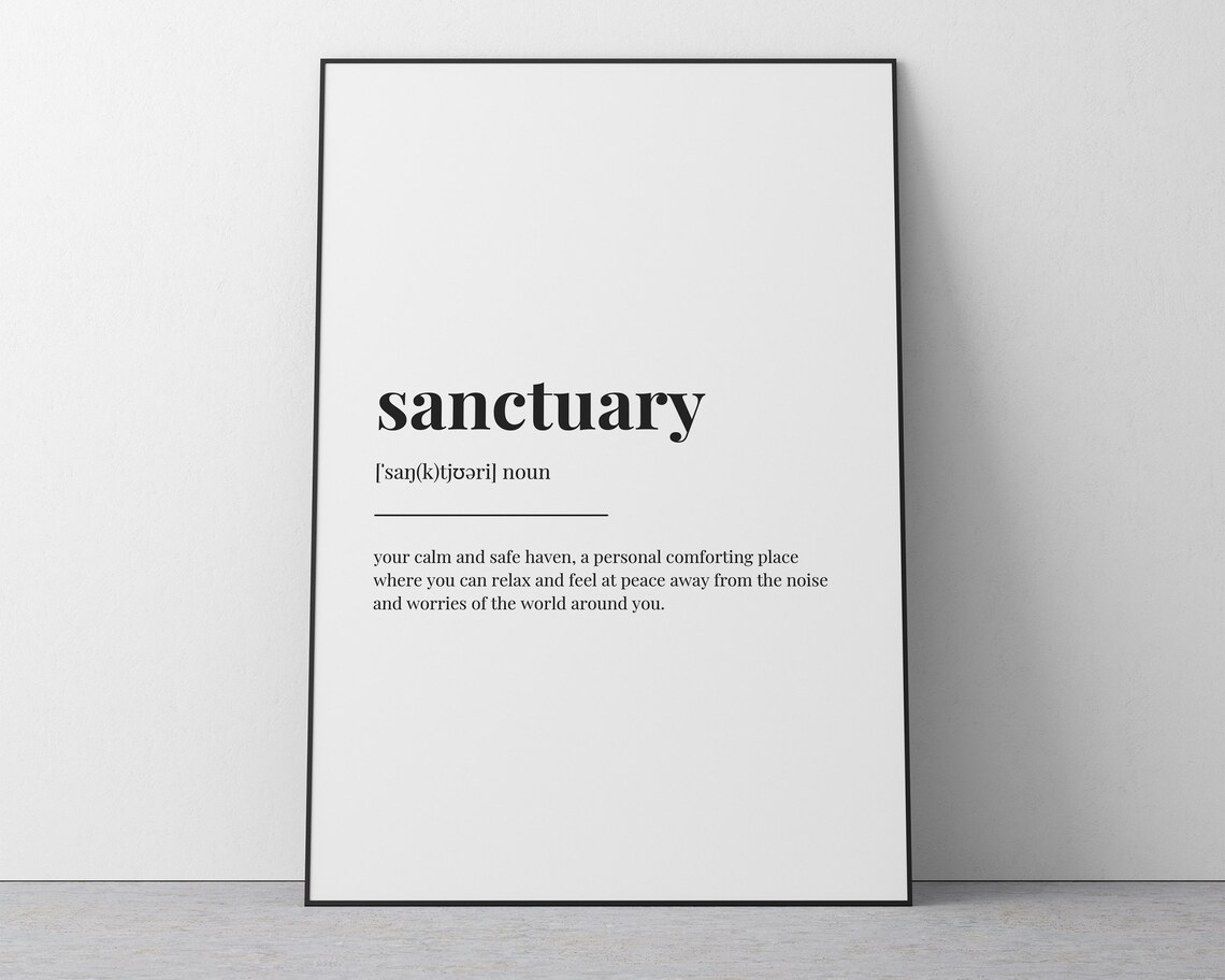 Sanctuary Definition Meaning Typography Art Print - Image 2