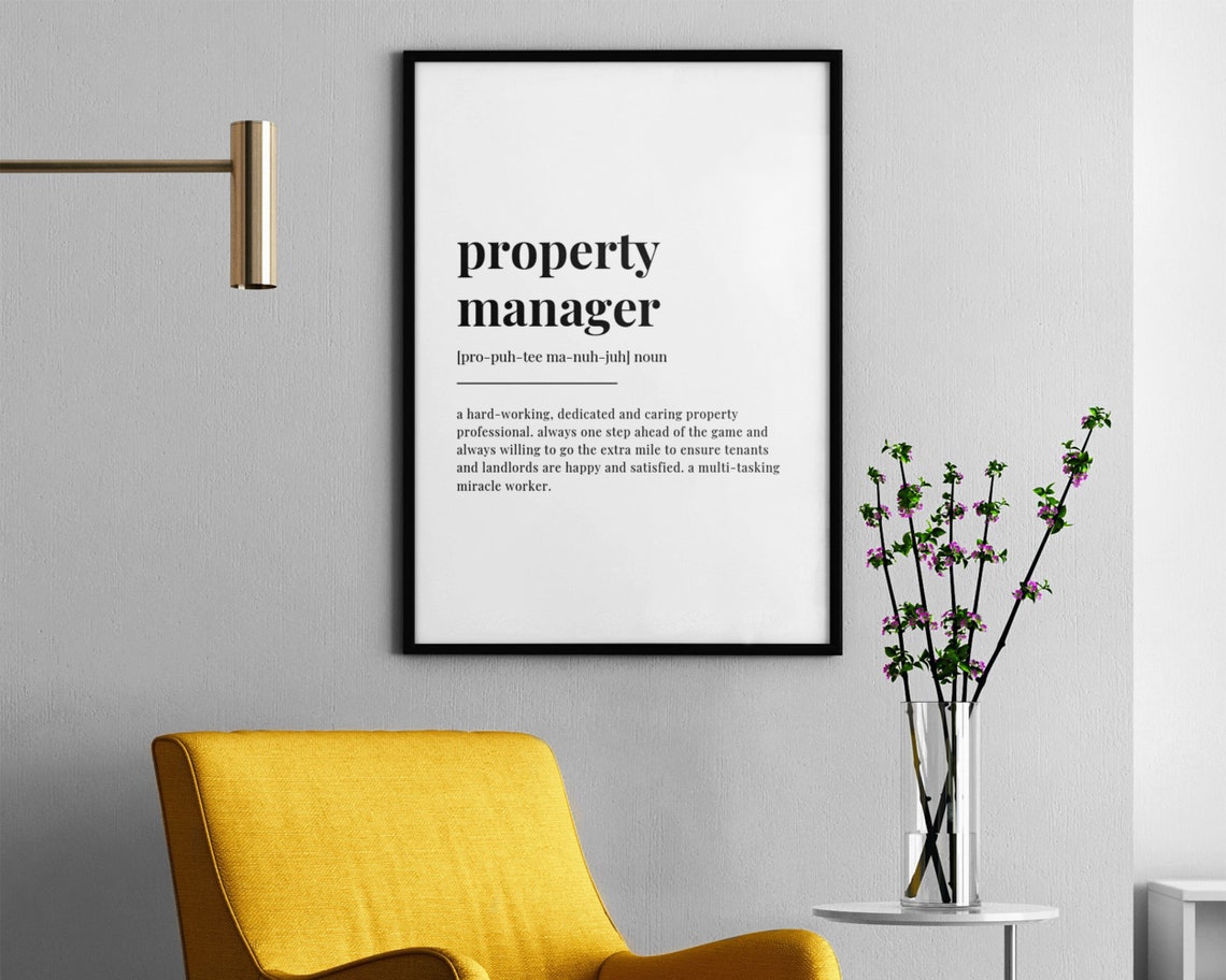 Property Manager Meaning Wall Art Caretaker Print Definition Print Property Manager Gift Print Home Decor - Image 3