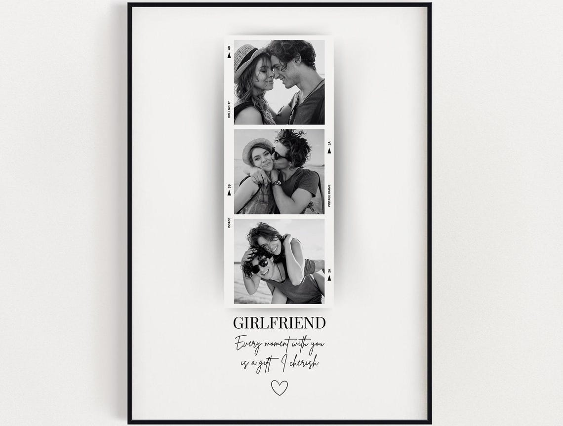 Girlfriend Photo Strip Personalized Couples Memory Keepsake Poster