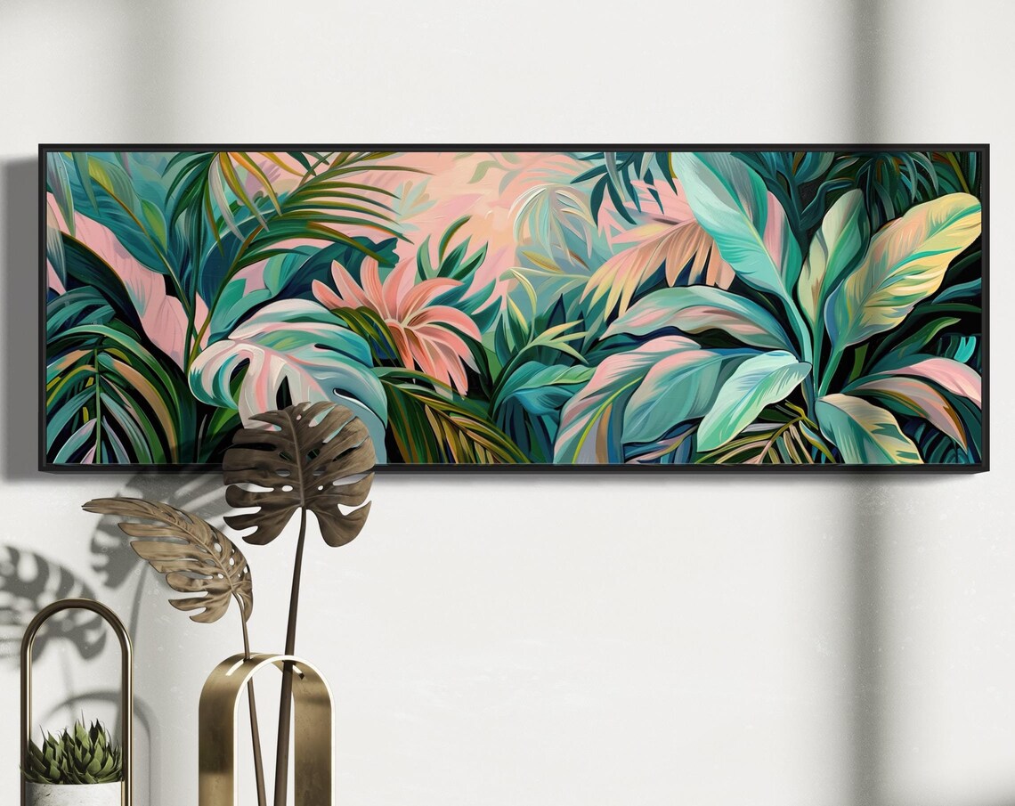 Tropical Leaf Panorama, Botanical Wall Art Print