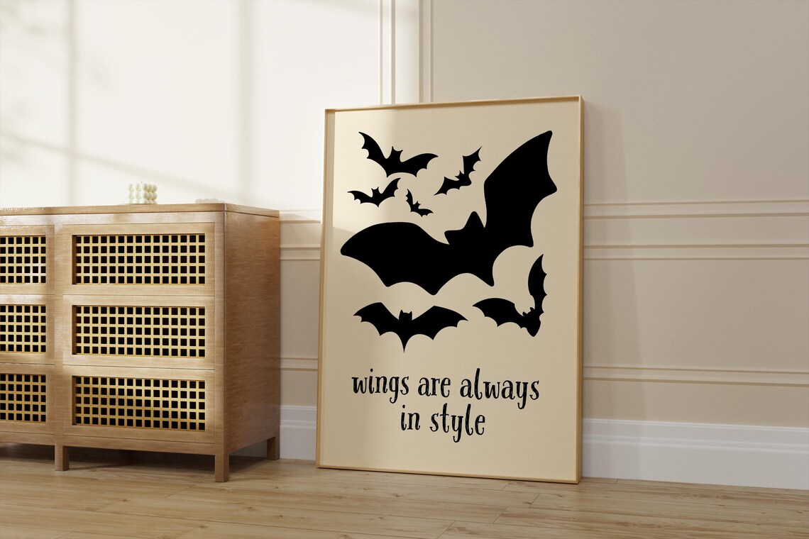 Wings Are Always In Style Bat Silhouette Halloween Wall Poster - Image 5