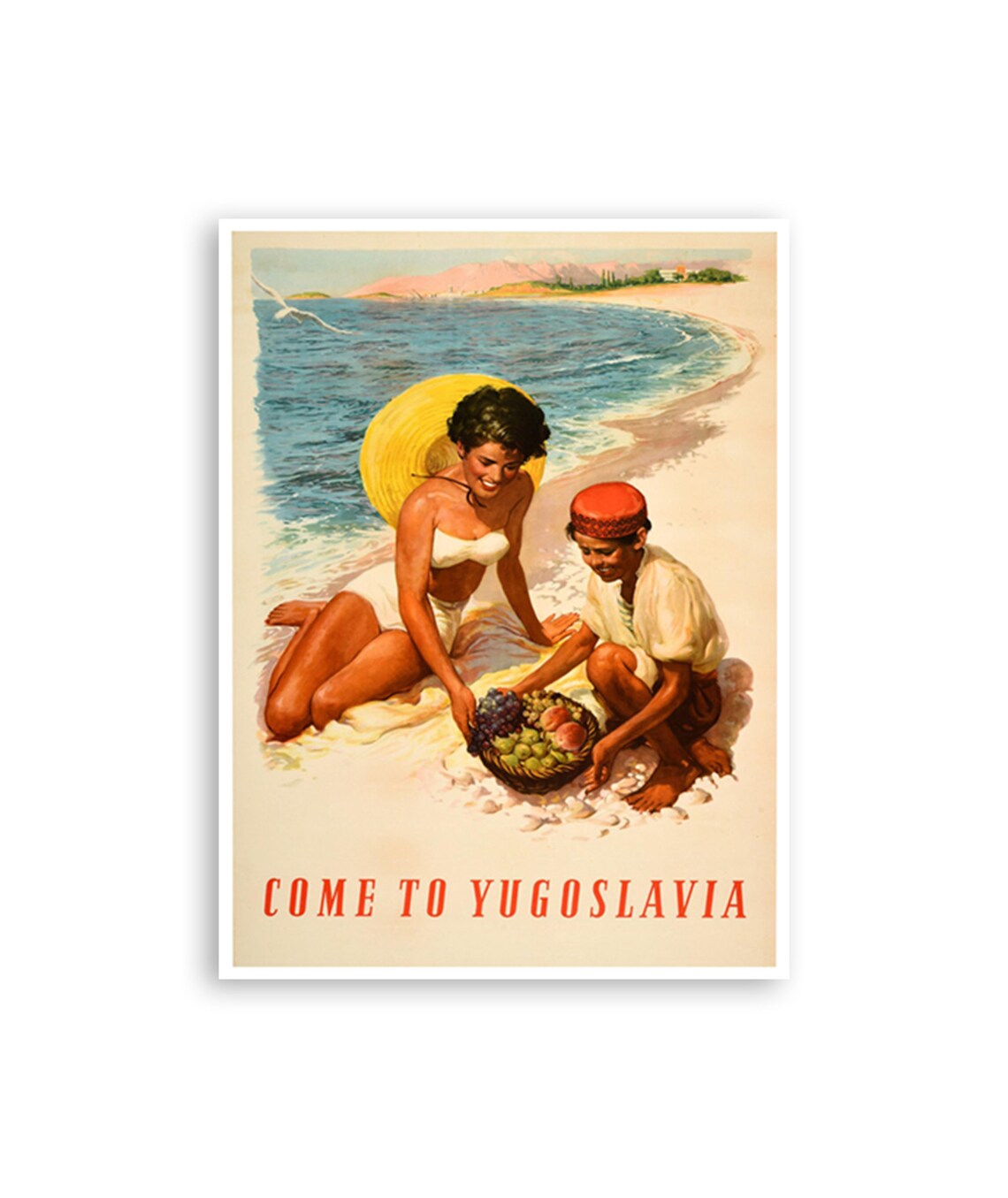 Yugoslavia Vintage Travel Poster, Home Decor