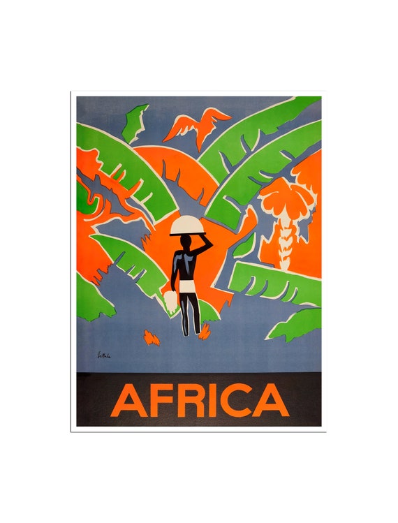 African Travel Poster Africa Jungle Art Print Xr4685a