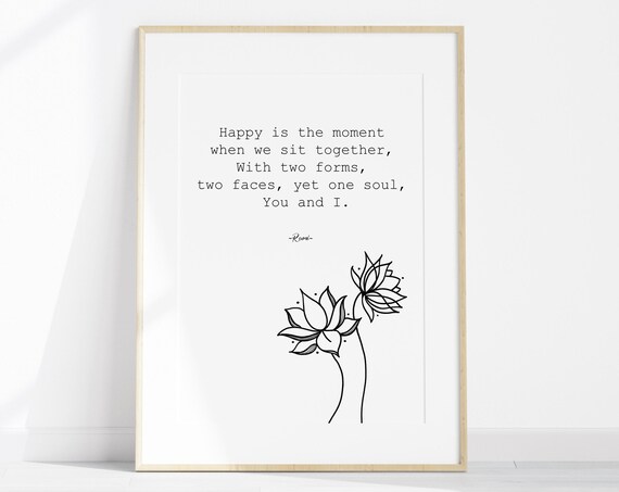 Rumi Quote Poster, Soulmate Love Typography