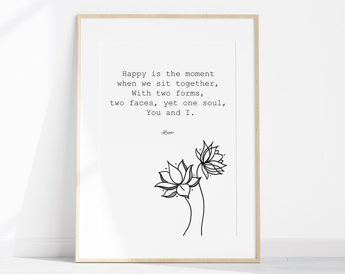Rumi Quote Poster, Soulmate Love Typography