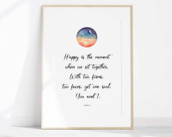 Love Affirmation Quote, Sun And Moon Yin Yang Art Print