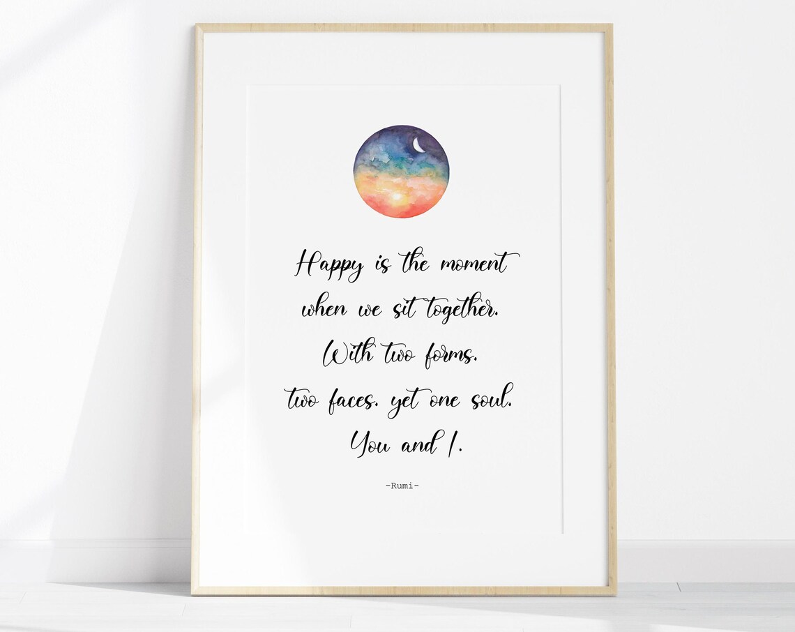 Love Affirmation Quote, Sun And Moon Yin Yang Art Print