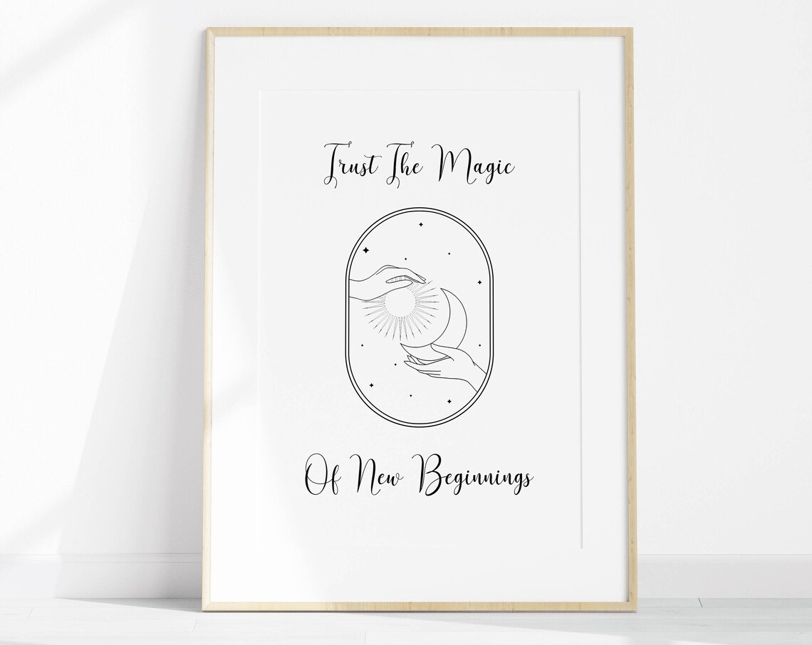 Trust The Magic Of New Beginnings Inspirational Quote Wall Art