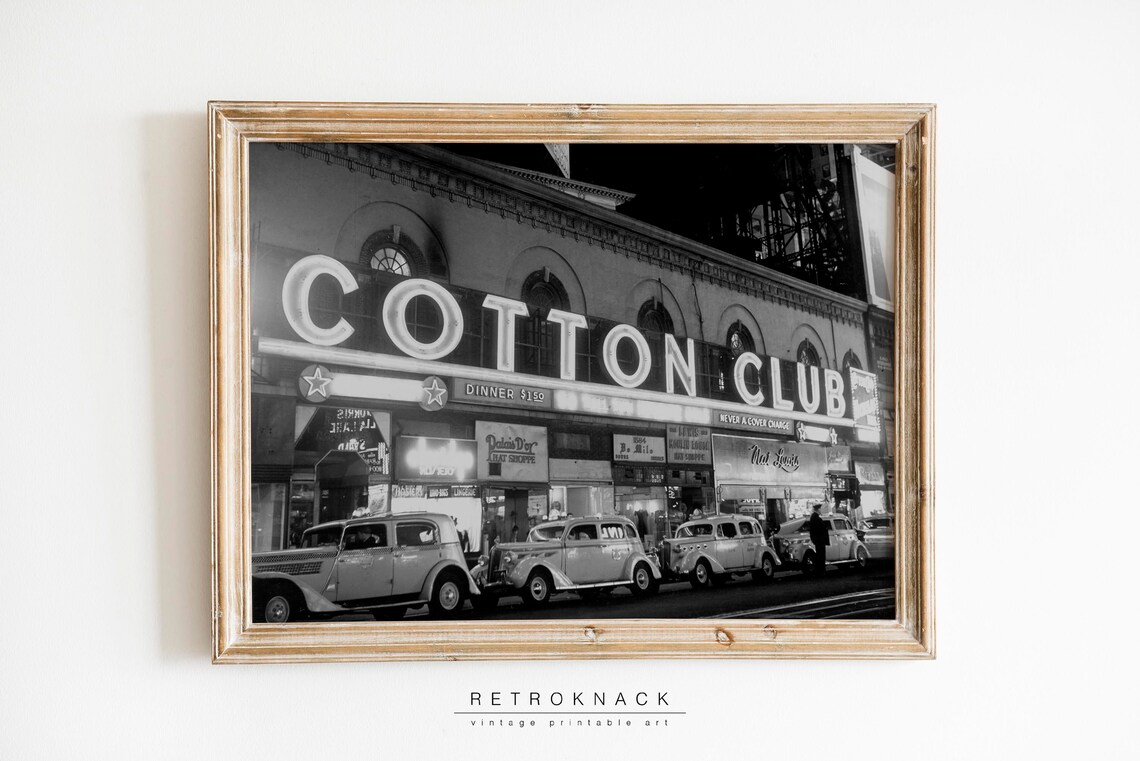 Cotton Club Harlem Vintage Black White Jazz Nightclub Photo Print