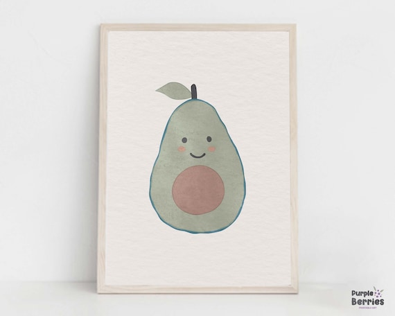 Avocado Print Kids Nursery Poster Children Bedroom Art Avocado Print Boho Nursery Artwork Kids Playroom Artwork
