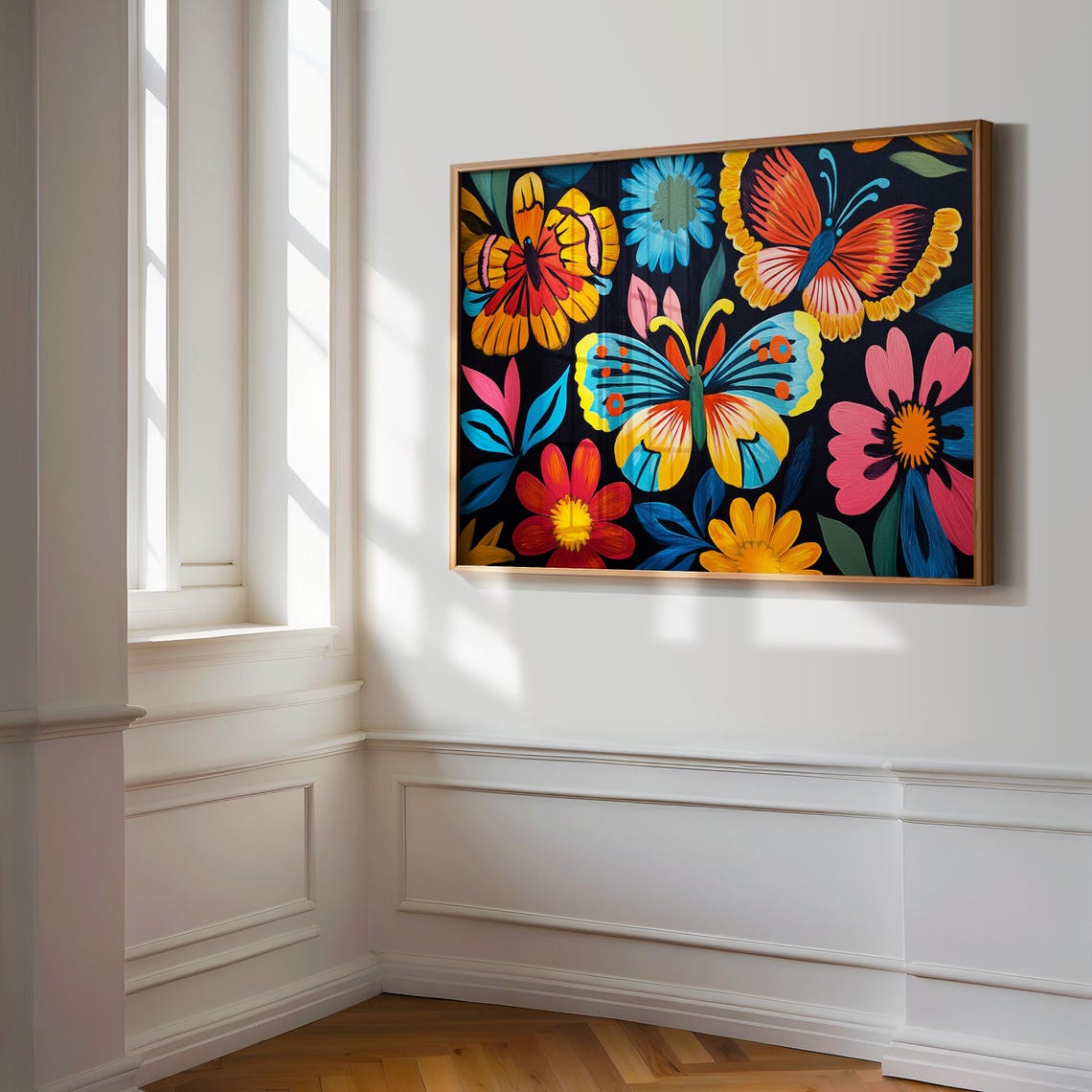 Print Butterfly Portrait Painting Mexican Wall Art New Listing 23 - Image 3