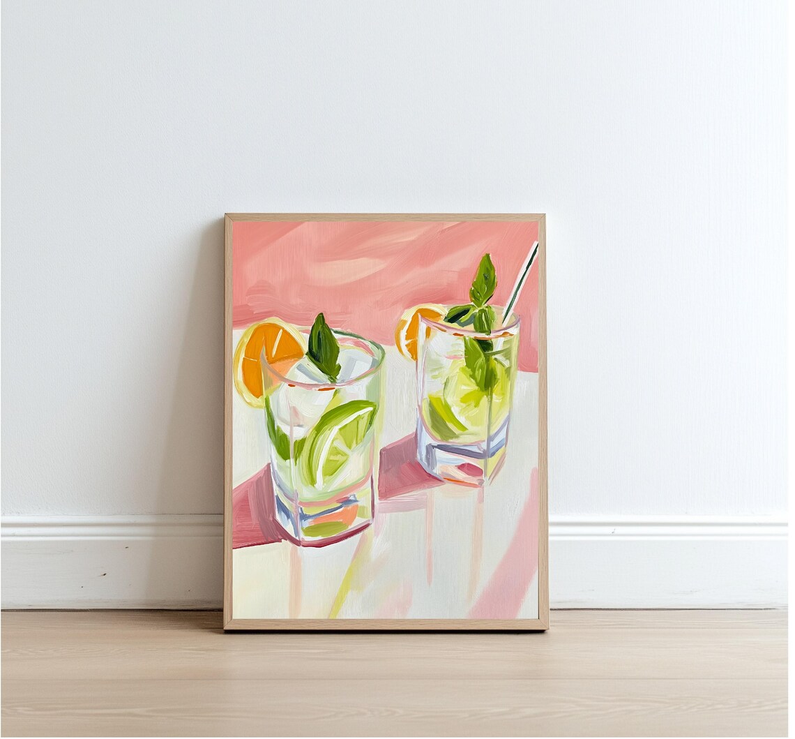 Colorful Mojitos Painting, Kitchen Bar Decor Print - Image 4