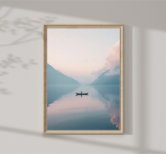 Lake Landscape Photography With Canoe