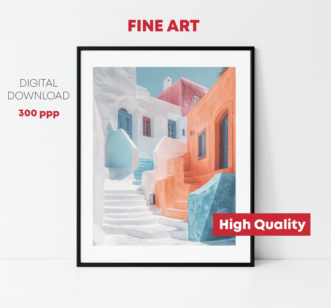 Santorini Street Illustration, Greek Architecture - Image 2