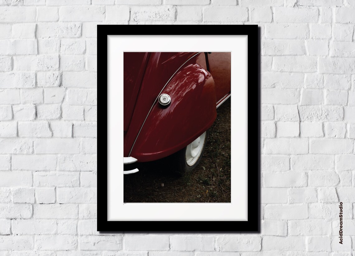Classic Red Vintage Car Rear Fender Detail Retro Automotive Wall Art - Image 2