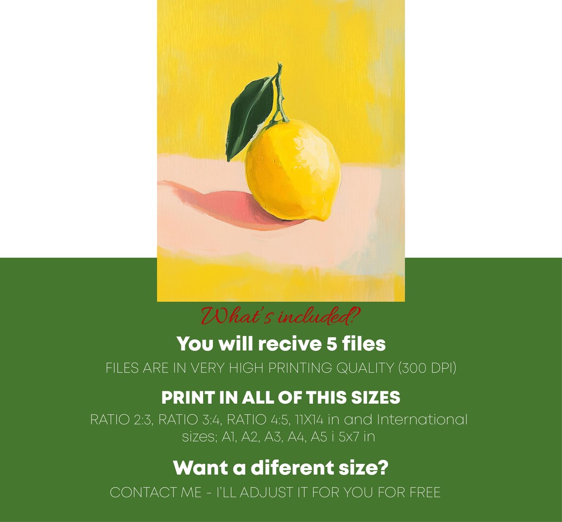 Lemon Art, Kitchen Wall Art Print - Image 4
