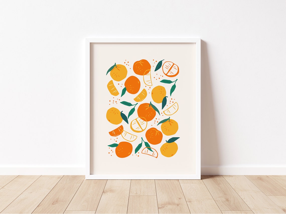 Fresh Orange Slices Citrus Fruit Kitchen Market Decor Art Print - Image 2