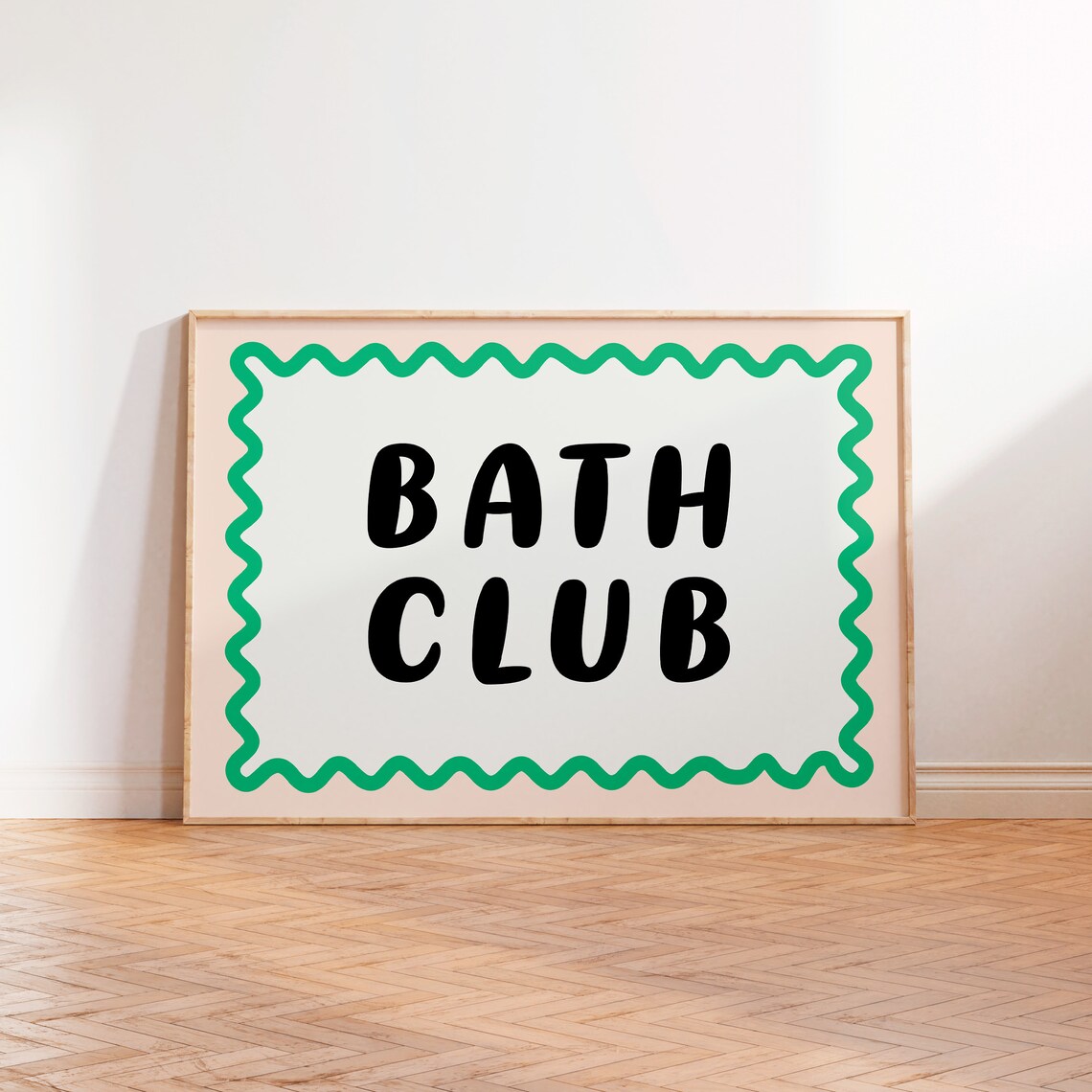 Bath Club Typography Bathroom Art Print, Retro