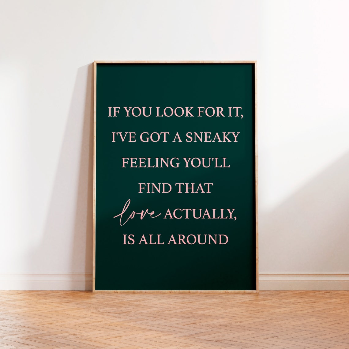 Love Actually Quote Sneaky Feeling Minimalist Movie Quote Poster - Image 2