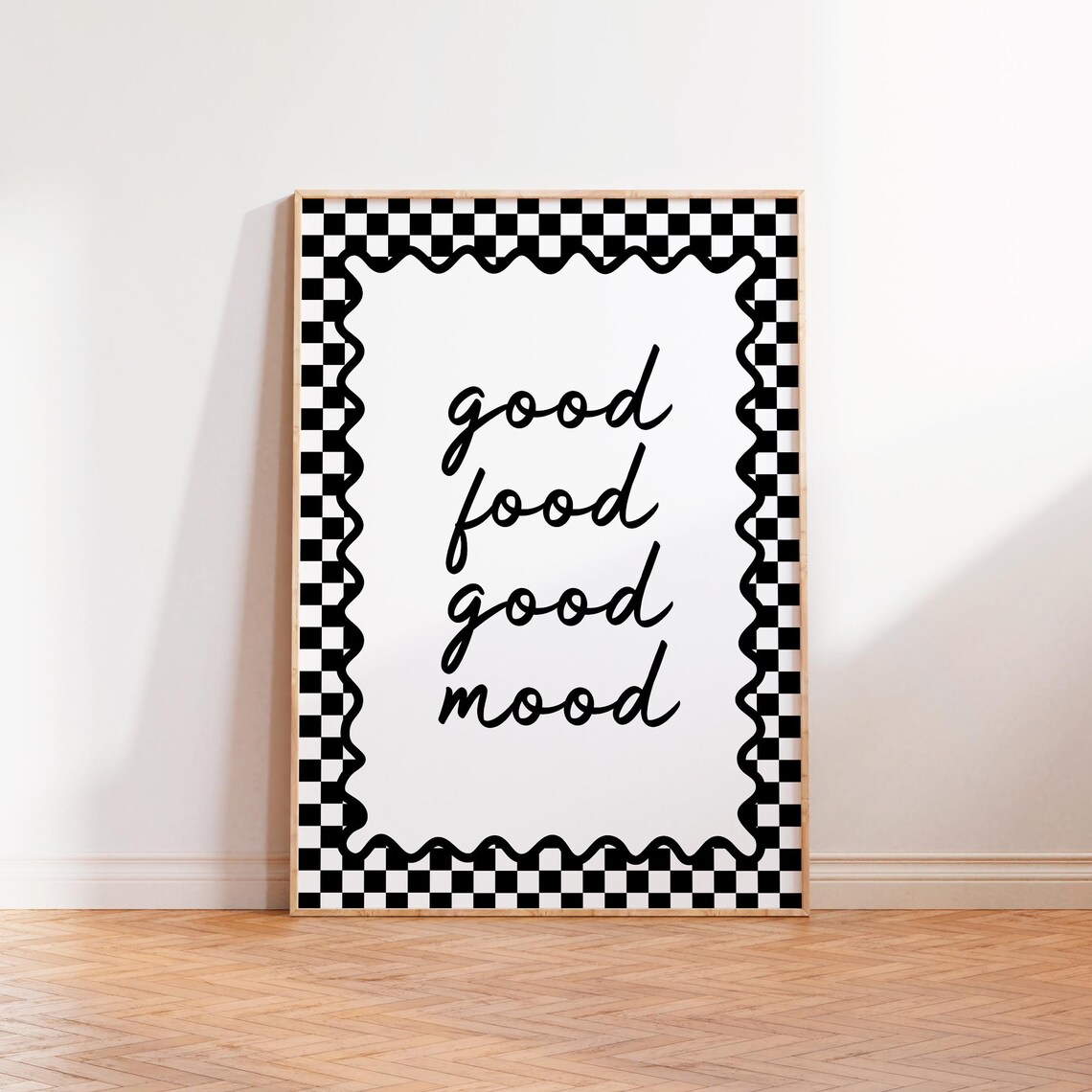 Good Food Good Mood Retro Kitchen Quote Art Print
