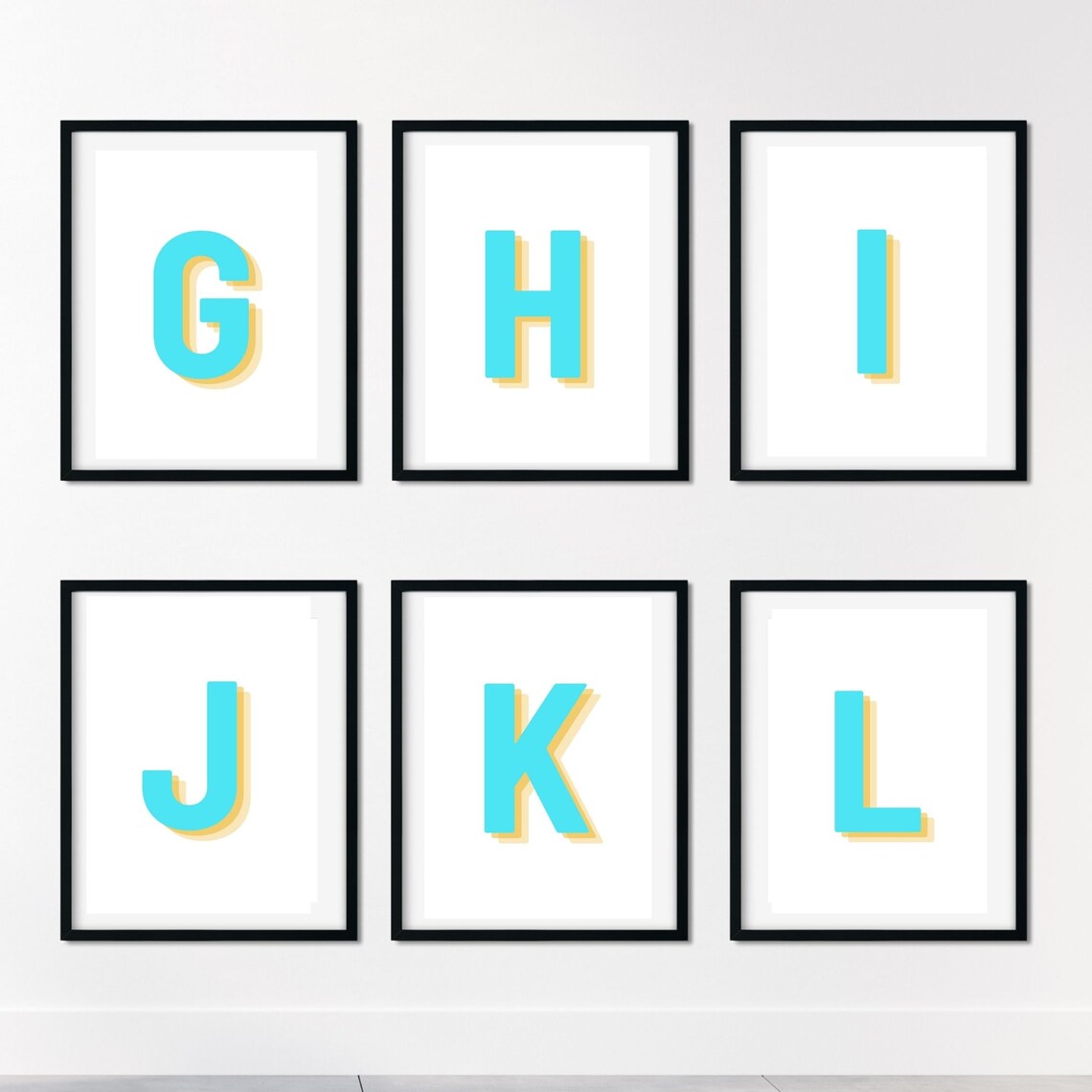 Retro 3D A Letter Monogram Alphabet Print - Image 4